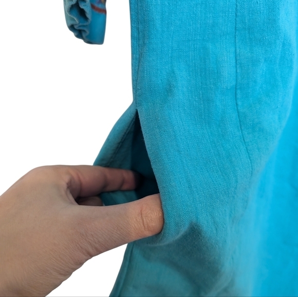 Josefa blue embroidery tunic made in Mexico sz L - Picture 8 of 15